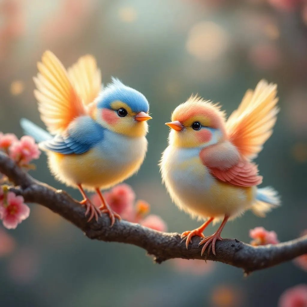 two birds on the branch